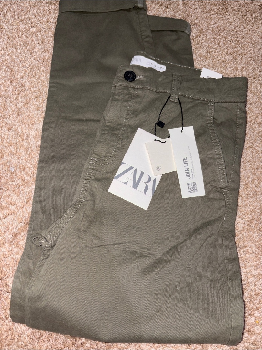 Zara Olive Green Kids Jeans
